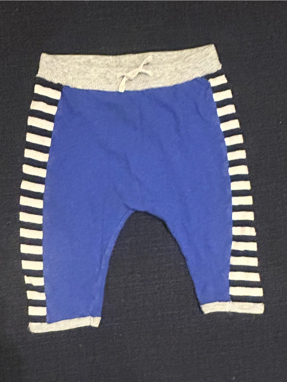 J. Crew Royal Blue Baby Knit Top with Gray Trim